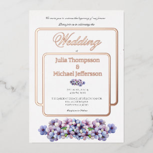 Invitation En Aluminium Mariage Floral Aquarelle Lilas Poétique Romantique