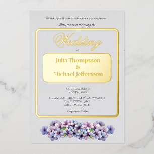 Invitation En Aluminium Mariage Floral Aquarelle Lilas Poétique Romantique