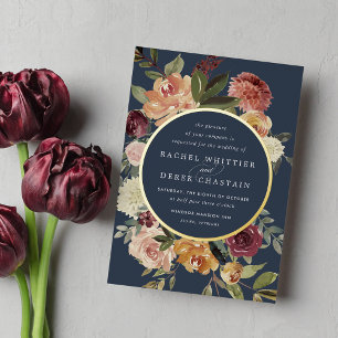 Invitation En Aluminium Mariage Floral Aquarelle Rustique