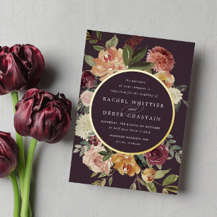 Invitation En Aluminium Mariage Floral Aquarelle Rustique