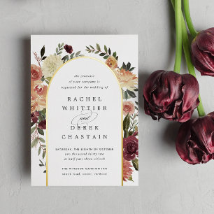 Invitation En Aluminium Mariage Floral Aquarelle Rustique avec Arche