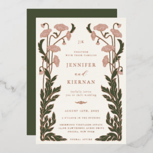 Invitation En Aluminium Mariage floral Art nouveau