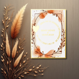 Invitation En Aluminium Mariage floral bohème rustique or luxe