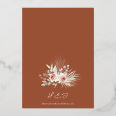 Invitation En Aluminium Mariage Floral Boho en Terracotta or (Verso)