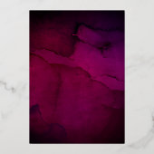 Invitation En Aluminium Mariage floral bourguignon et argenté (Verso)