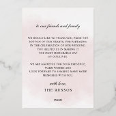 Invitation En Aluminium Mariage floral Burgundy élégant Script (Verso)