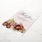 Invitation En Aluminium Mariage floral Burgundy élégant Script (Rotation)