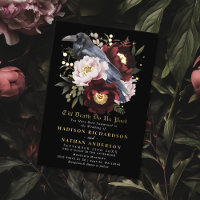 Mariage Floral de Corbeau à l'aquarelle Gothique R