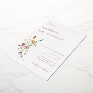 Invitation En Aluminium Mariage Floral de Prairie Sauvage