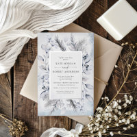 Mariage Floral Élégant Bleu d'Hiver