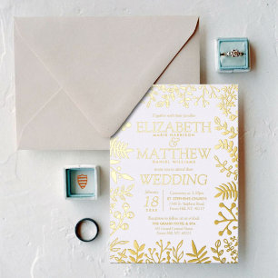 Invitation En Aluminium Mariage Floral Élégant Réel