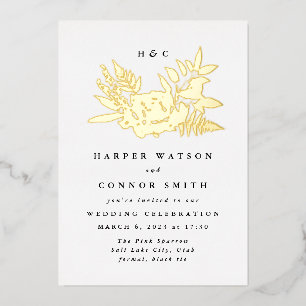 Invitation En Aluminium Mariage Floral Élégant Romantique Aquarelle Subtil