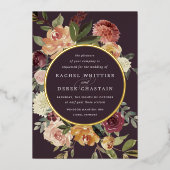 Invitation En Aluminium Mariage floral en fleurs rustiques (Recto)