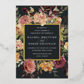 Invitation En Aluminium Mariage floral en fleurs rustiques (Recto)