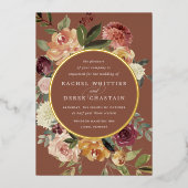 Invitation En Aluminium Mariage floral en fleurs rustiques (Recto)