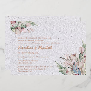Invitation En Aluminium Mariage Floral et Botanique Aquarelle Bohème