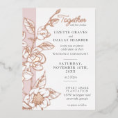 Invitation En Aluminium Mariage floral flush de fleurs de Magnolia méridio (Recto)