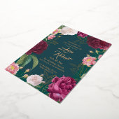 Invitation En Aluminium Mariage Floral Gold & Emerald Green (Rotation)