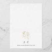 Invitation En Aluminium Mariage Floral Linal Or Blanc, Noir & Foil (Verso)