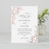 Invitation En Aluminium Mariage Floral Linal Or Blanc, Noir & Foil (Debout devant)