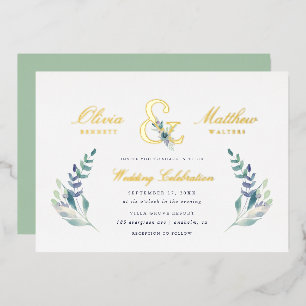 Invitation En Aluminium Mariage Floral Luxueux