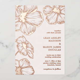 Invitation En Aluminium Mariage floral moderne élégant
