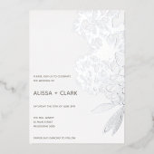 Invitation En Aluminium Mariage floral moderne simple et élégant (Recto)