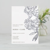 Invitation En Aluminium Mariage floral moderne simple et élégant (Debout devant)