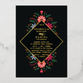 Invitation En Aluminium Mariage Floral or moderne Rancho mexicain (Recto)