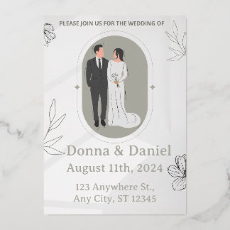 Invitation En Aluminium Mariage floral personnalisé invite, mariage mignon