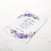 Invitation En Aluminium Mariage floral pourpre (Rotation)