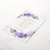 Invitation En Aluminium Mariage floral pourpre (Rotation)