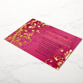 Invitation En Aluminium Mariage floral Raspberry Pink Real Gold (Rotation)