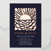 Invitation En Aluminium Mariage floral rétro chic (Recto)