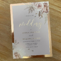 Mariage floral rose à fond d'or