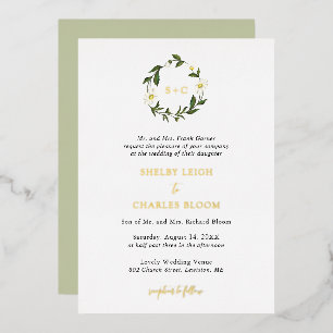 Invitation En Aluminium Mariage floral rustique de marguerite blanche
