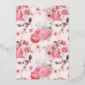 Invitation En Aluminium Mariage floral tropical rose et argent (Verso)