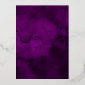 Invitation En Aluminium Mariage floral violet, violet, prune et or (Verso)