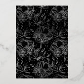 Invitation En Aluminium Mariage Flore Black Real Gold Premium (Verso)