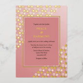 Invitation En Aluminium Mariage Florescent Dream Gold Floral Rose (Recto)