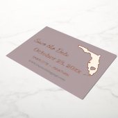 Invitation En Aluminium Mariage Floride Enregistrer La Date Rose Or (Rotation)