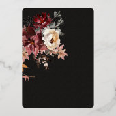 Invitation En Aluminium Mariage Foi floral d'hiver foncé et humide (Verso)