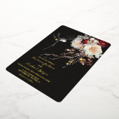 Invitation En Aluminium Mariage Foi floral d'hiver foncé et humide (Rotation)