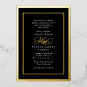 Invitation En Aluminium Mariage Forme Black & White Gold Frames (Recto)