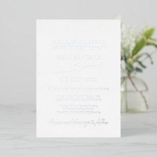 Invitation En Aluminium Mariage Formel Élégant Calligraphie Feuille d'Arge