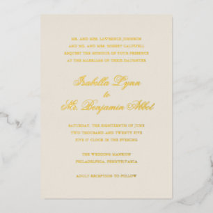 Invitation En Aluminium Mariage Formel Élégant Ivoire Traditionnel