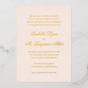 Invitation En Aluminium Mariage Formel Élégant Rose Traditionnel