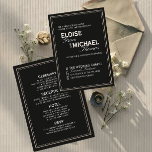 Invitation En Aluminium Mariage Formel Minimaliste en Smoking
