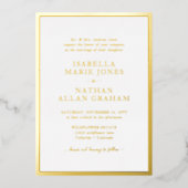 Invitation En Aluminium Mariage Formel Or (Recto)