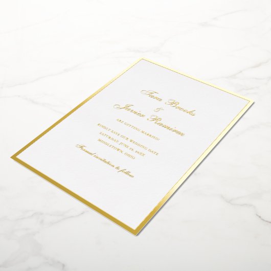 Invitation En Aluminium Mariage formel simple et élégant Enregistrer la da (Rotation)